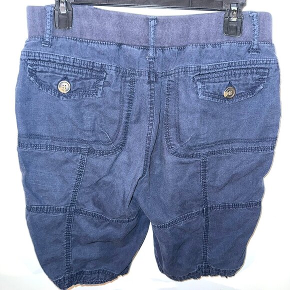 (2 for $10) Faded Glory Navy Elastic Waist Cargo Shorts Size 10 - Picture 4 of 6